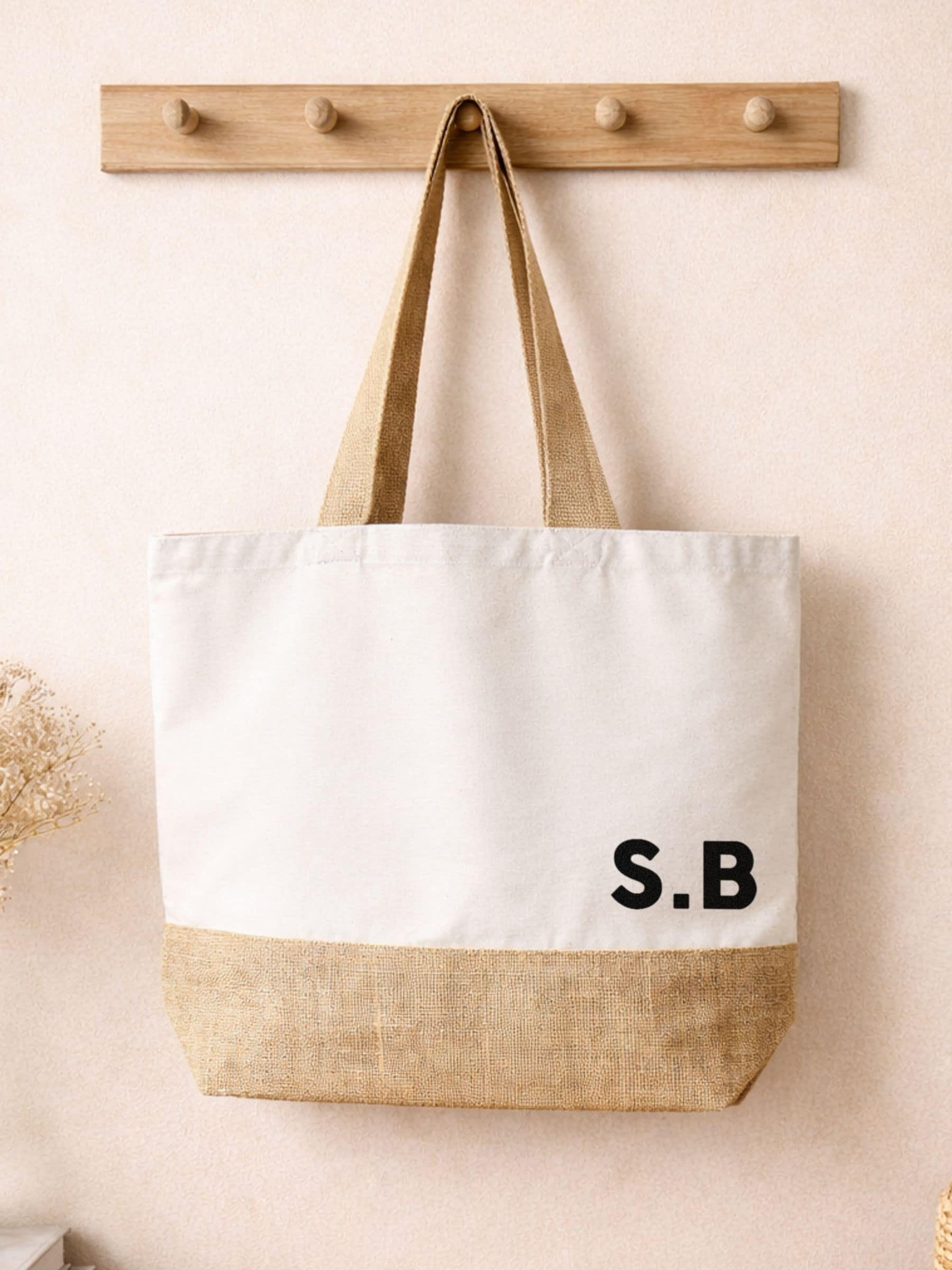 No Ordinary Gift personalised block initials tote bag (British brand)