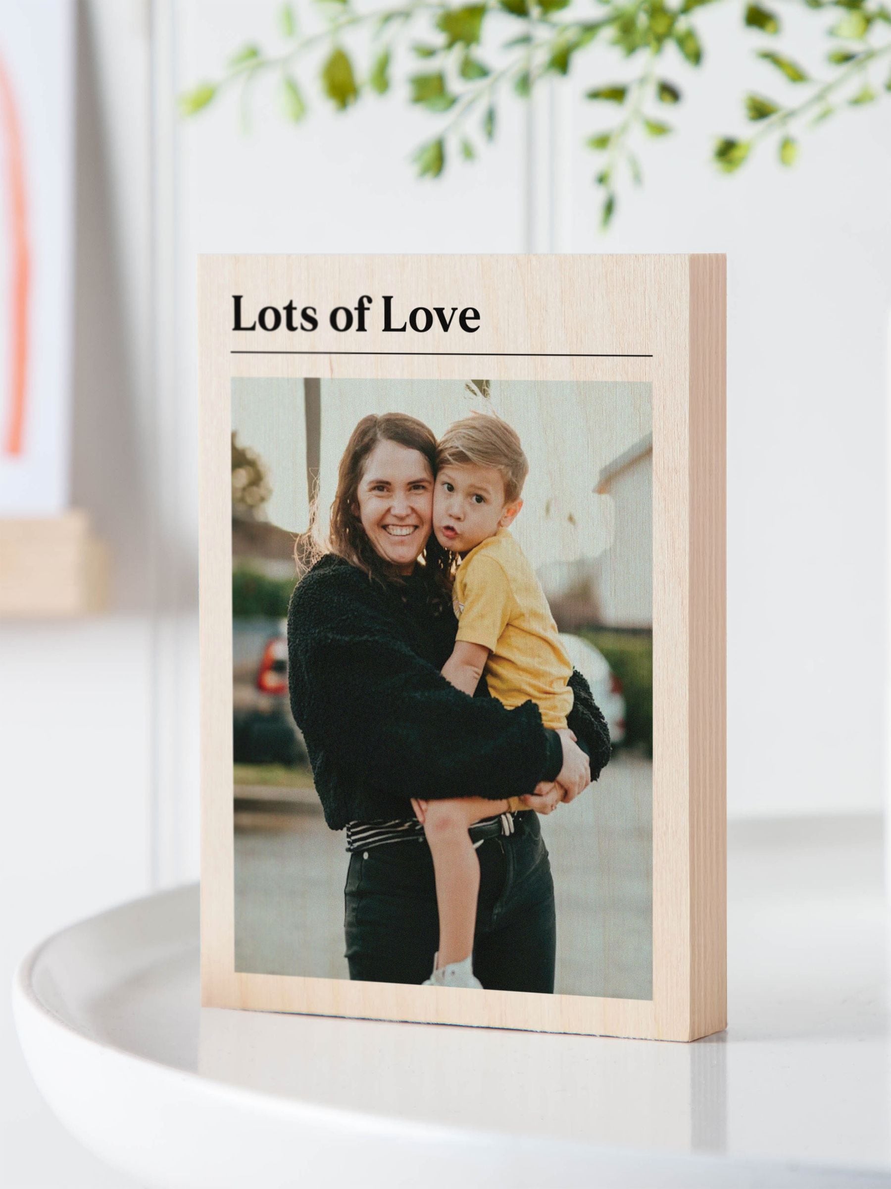 No Ordinary Gift personalised wooden photo block Mummy & Me - British product