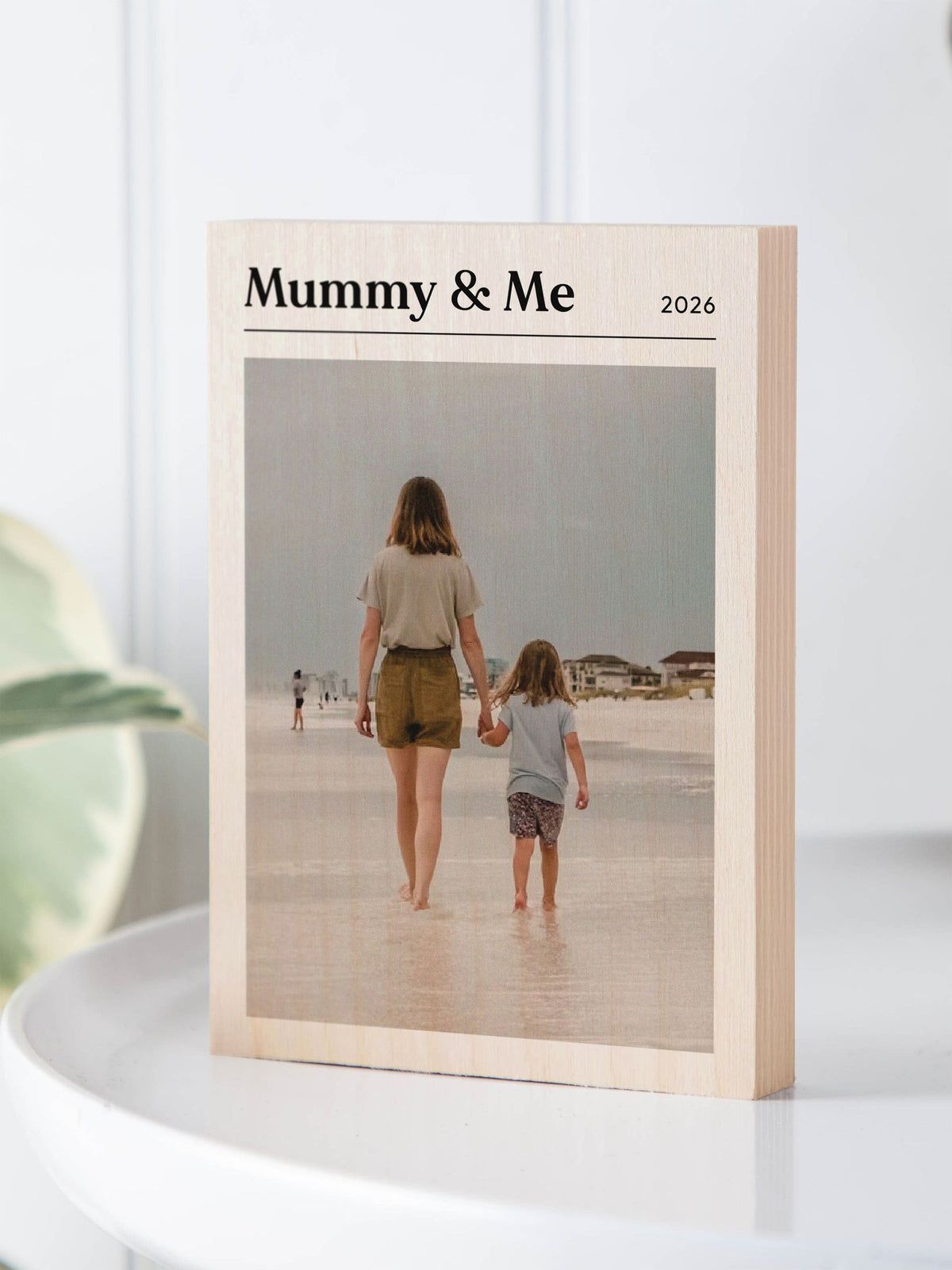 No Ordinary Gift personalised wooden photo block Mummy & Me - British product