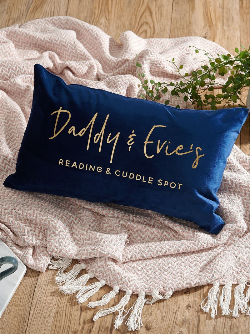 No Ordinary Gift personalised velvet cushion (British brand)