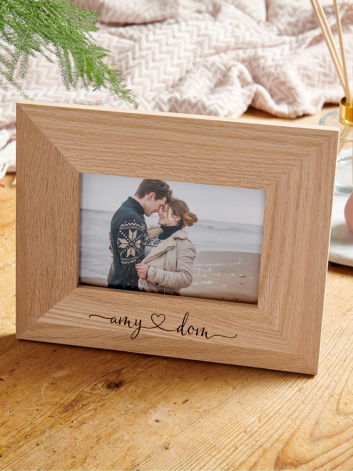 No Ordinary Gift personalised engagement wooden photo frame (British brand)
