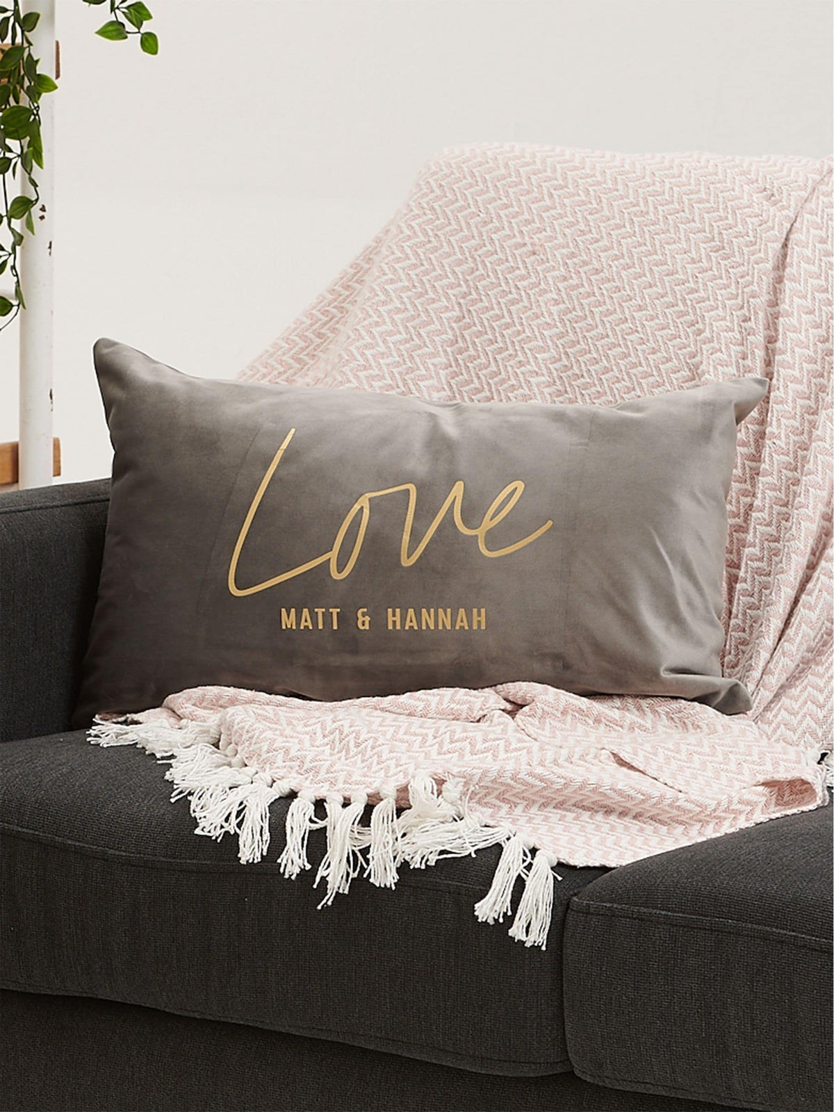 No Ordinary Gift personalised love velvet cushion 50x30cm, imported from the UK