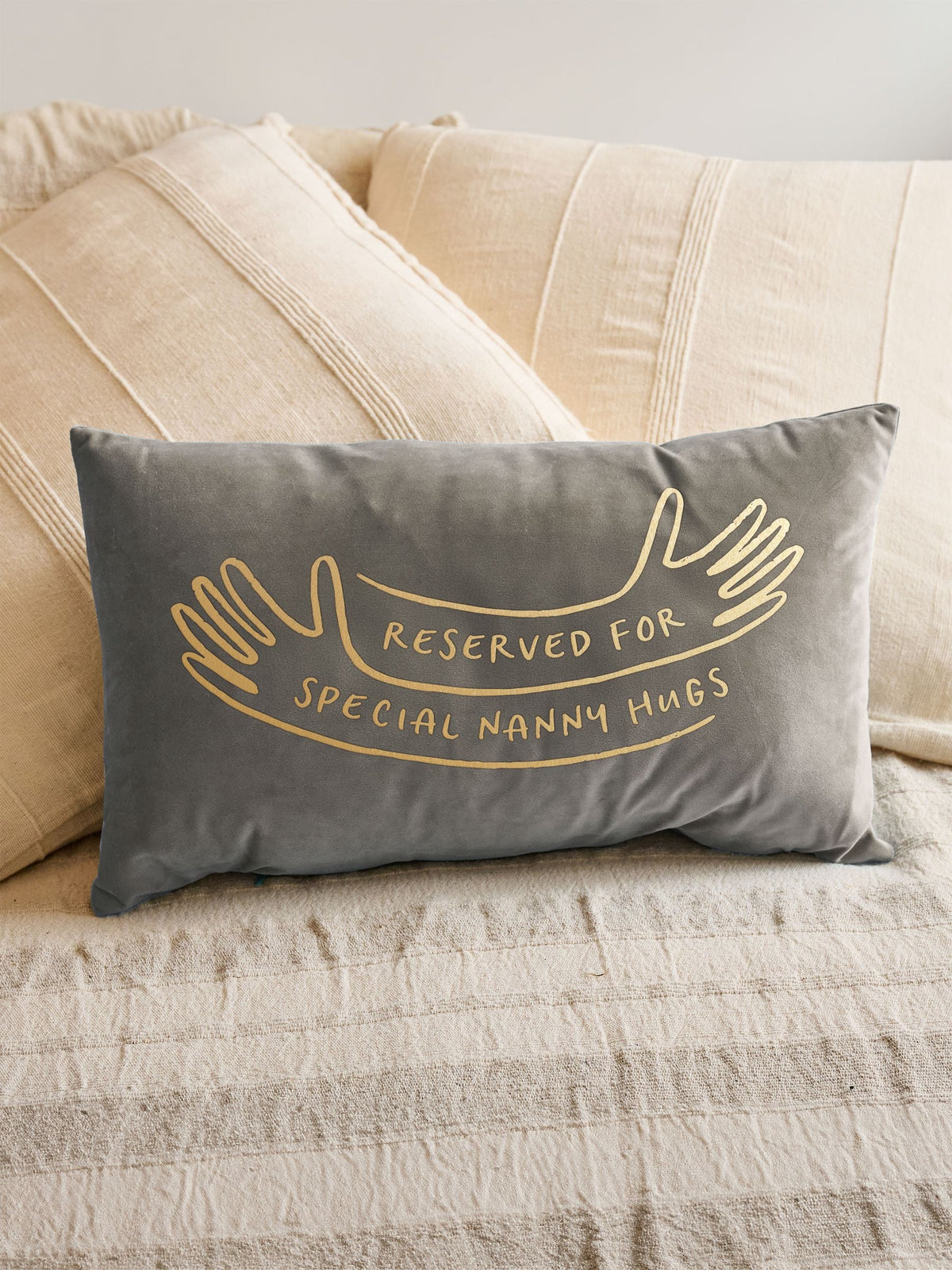 No Ordinary Gift personalised velvet cushion 50x30cm - British product