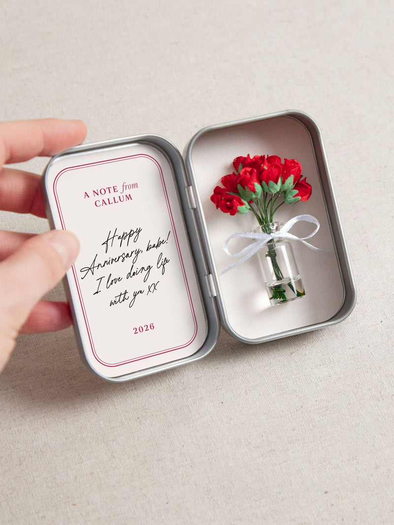 No Ordinary Gift personalised forever roses in metal tin - British product