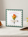 No Ordinary Gift paper tulip card personalised wooden banner 15cm - British product