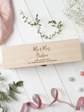 No Ordinary Gift personalised wooden wedding wine box 35x10x10cm (British brand)