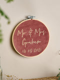 No Ordinary Gift personalised velvet wedding hoop 6 inch, UK version