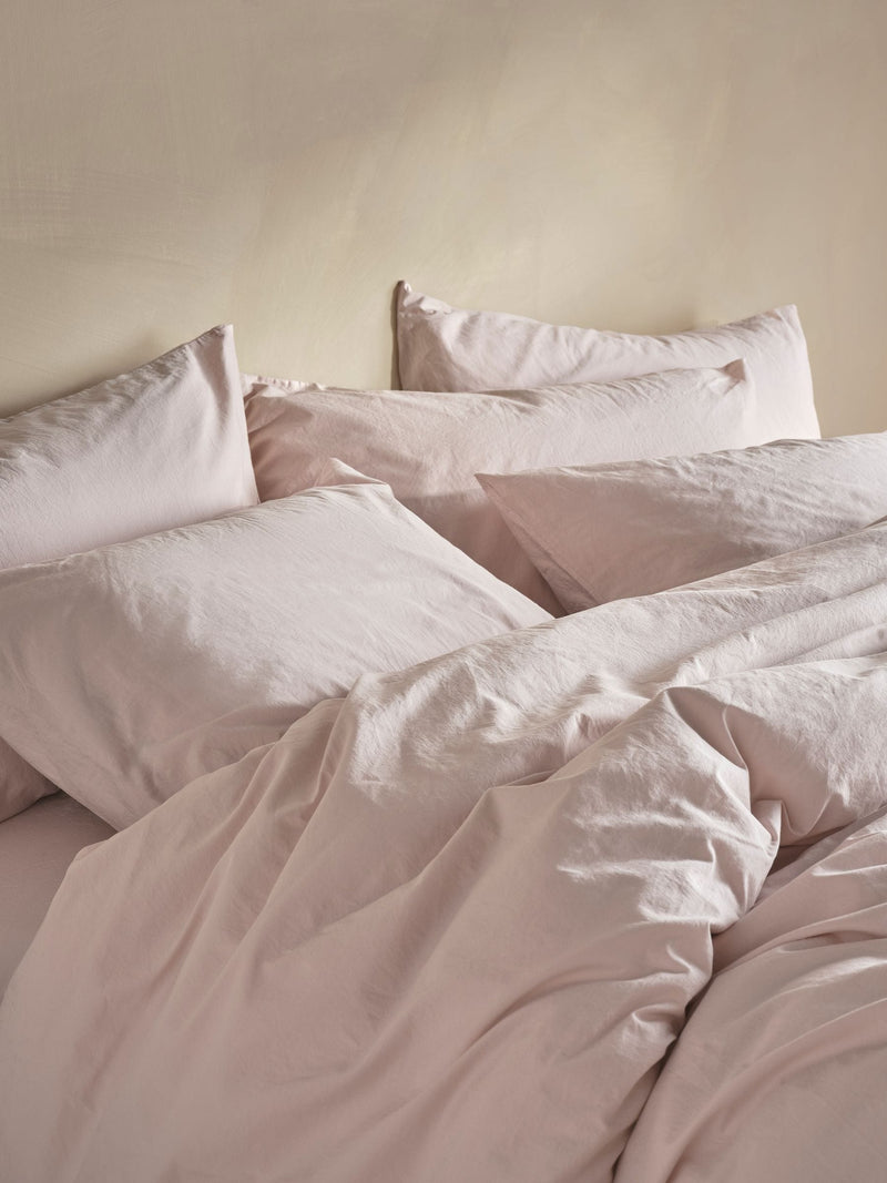 Bedfolk pink relaxed cotton pillowcases pair (British brand)