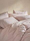 Bedfolk pink relaxed cotton pillowcases pair (British brand)