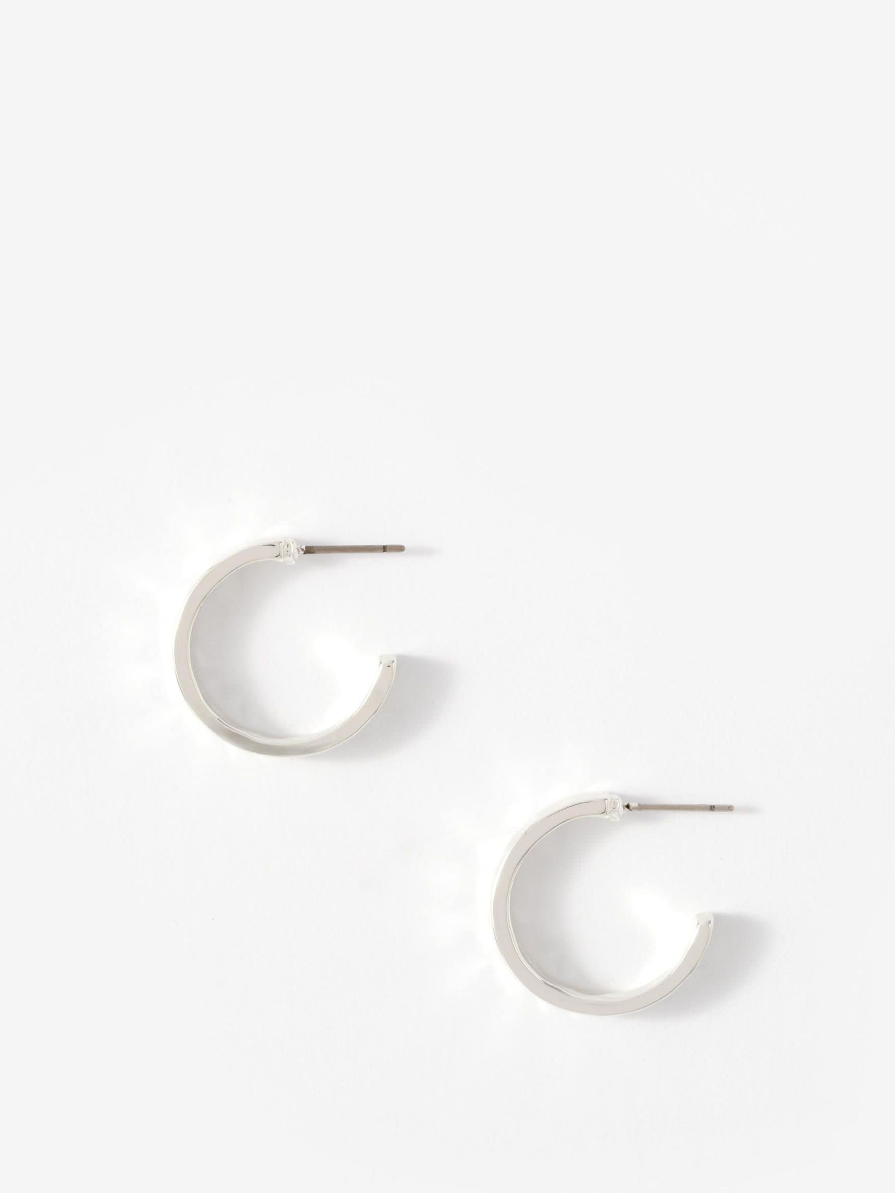 Mint Velvet silver tone textured hoop earrings, imported from the UK