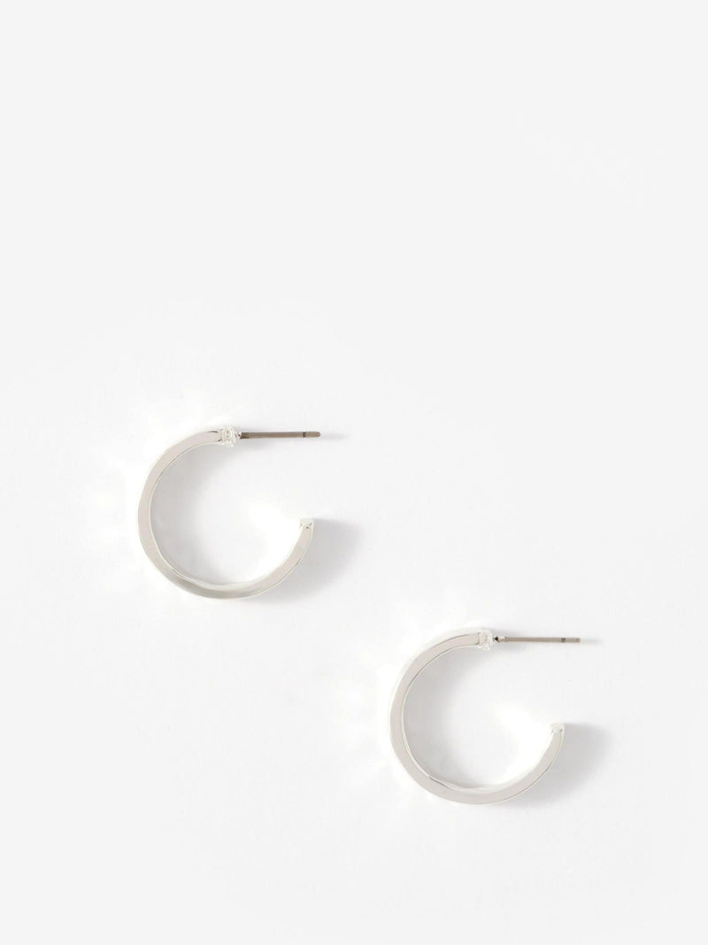Mint Velvet silver tone textured hoop earrings, imported from the UK