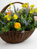 Scottish Everlastings yellow artificial wall basket 48cm, imported from the UK
