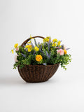 Scottish Everlastings yellow artificial wall basket 48cm, imported from the UK