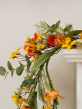 Scottish Everlastings artificial forsythia poppy garland 150cm - British product