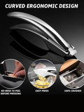 Stainless steel garlic press with detachable handle, imported from the UK