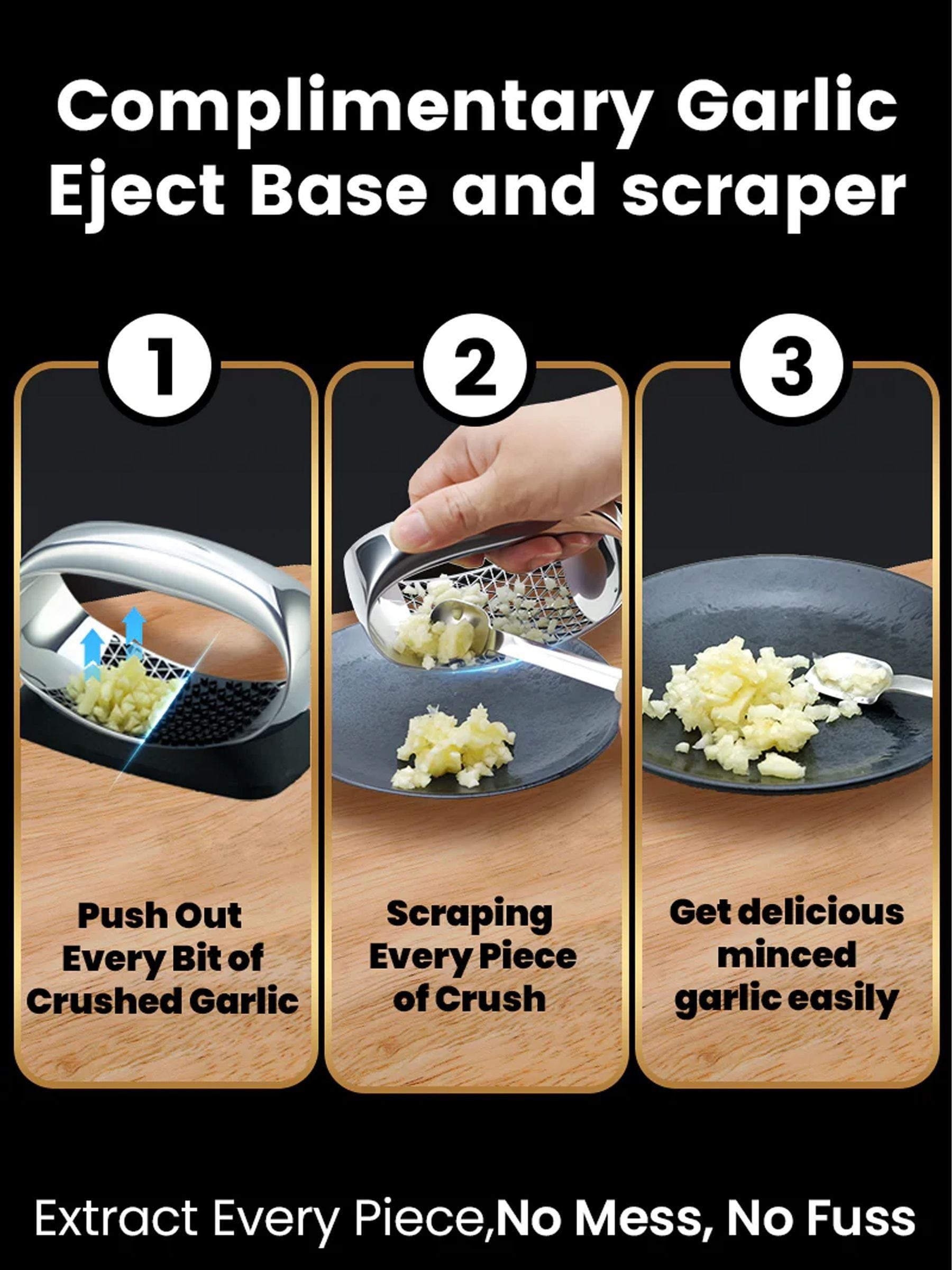 Gourmet Easy stainless steel garlic rocker, UK version