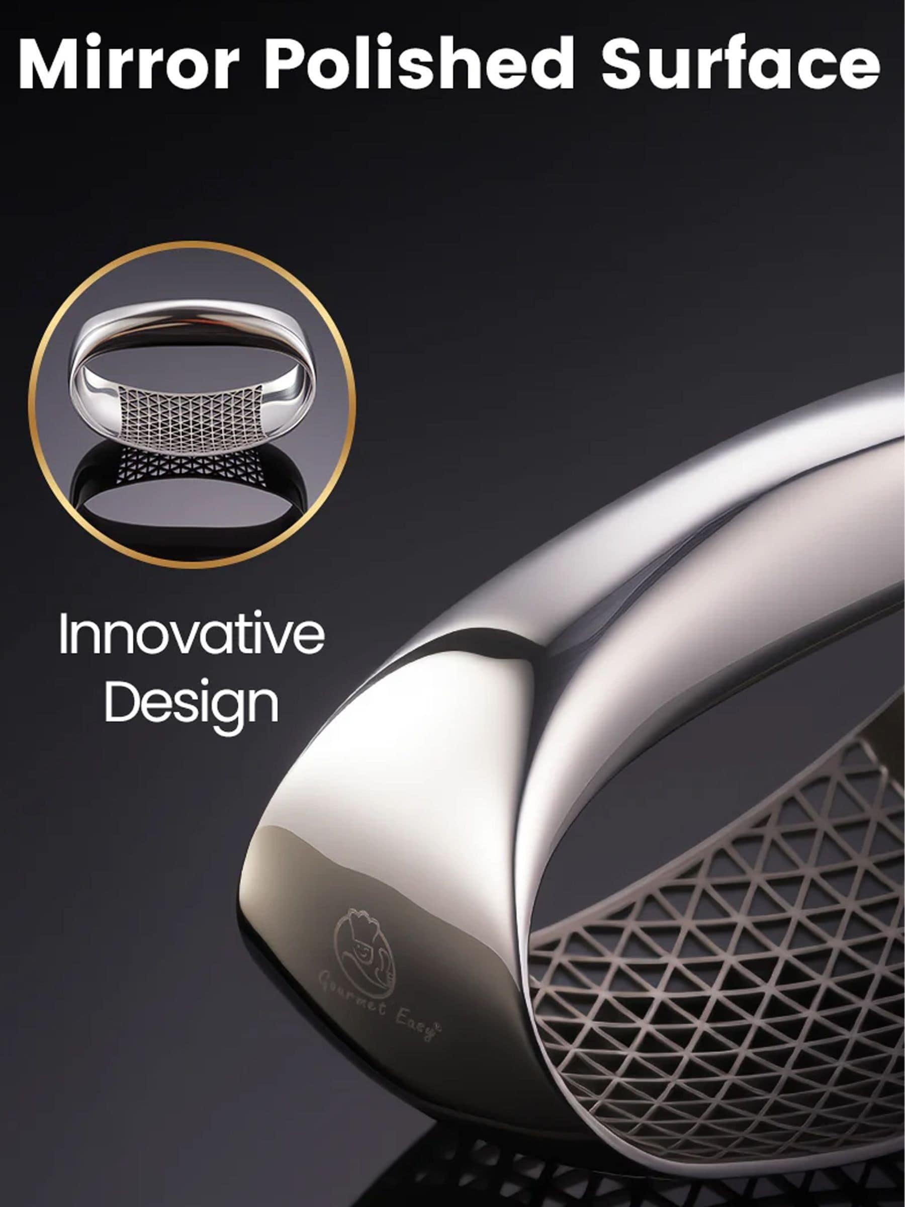 Gourmet Easy stainless steel garlic rocker, UK version