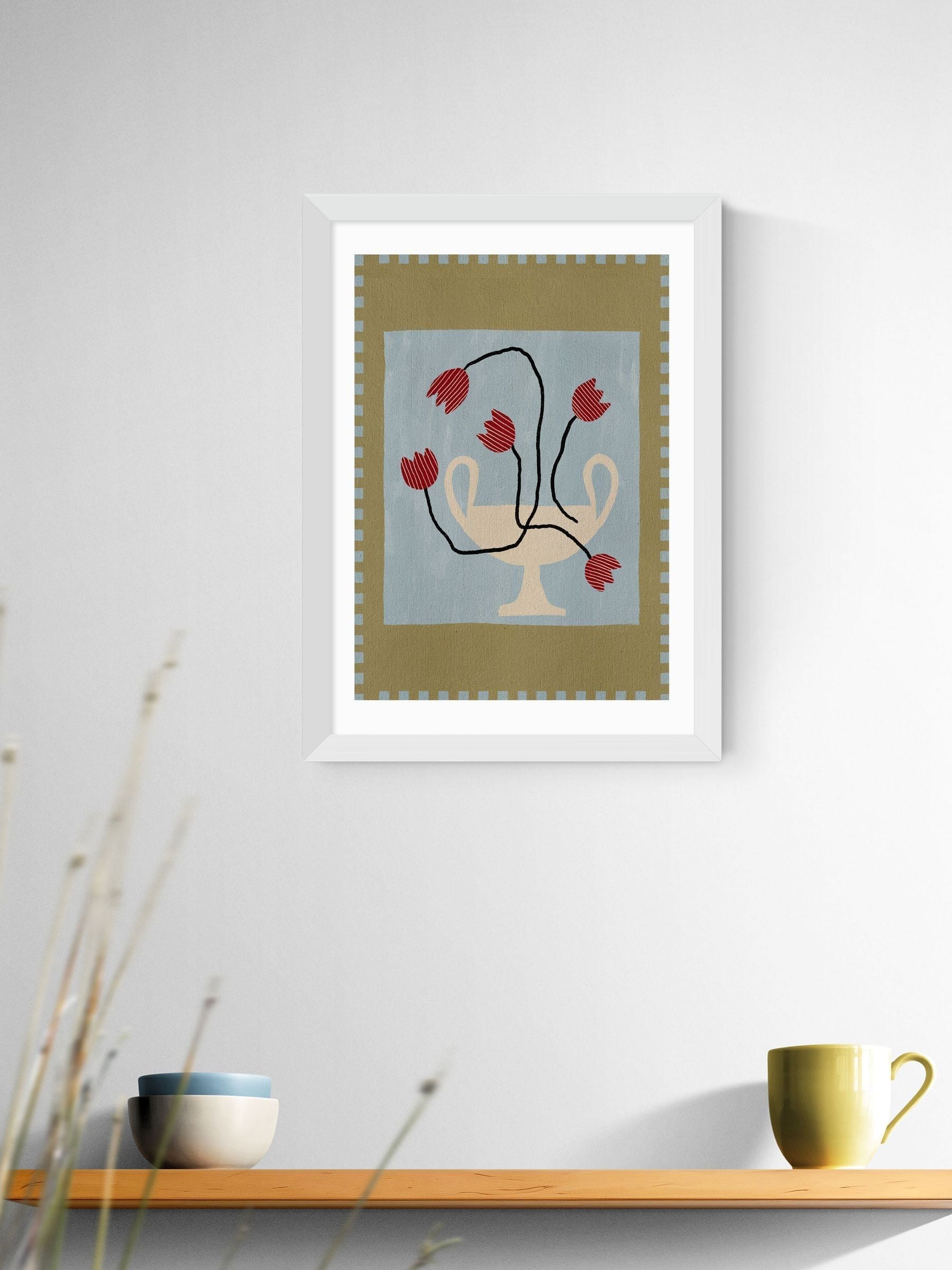 East End Prints wall art print White Out of Vase Blooms, imported from the UK