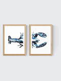 East End Prints lobster wall art diptych, imported from the UK