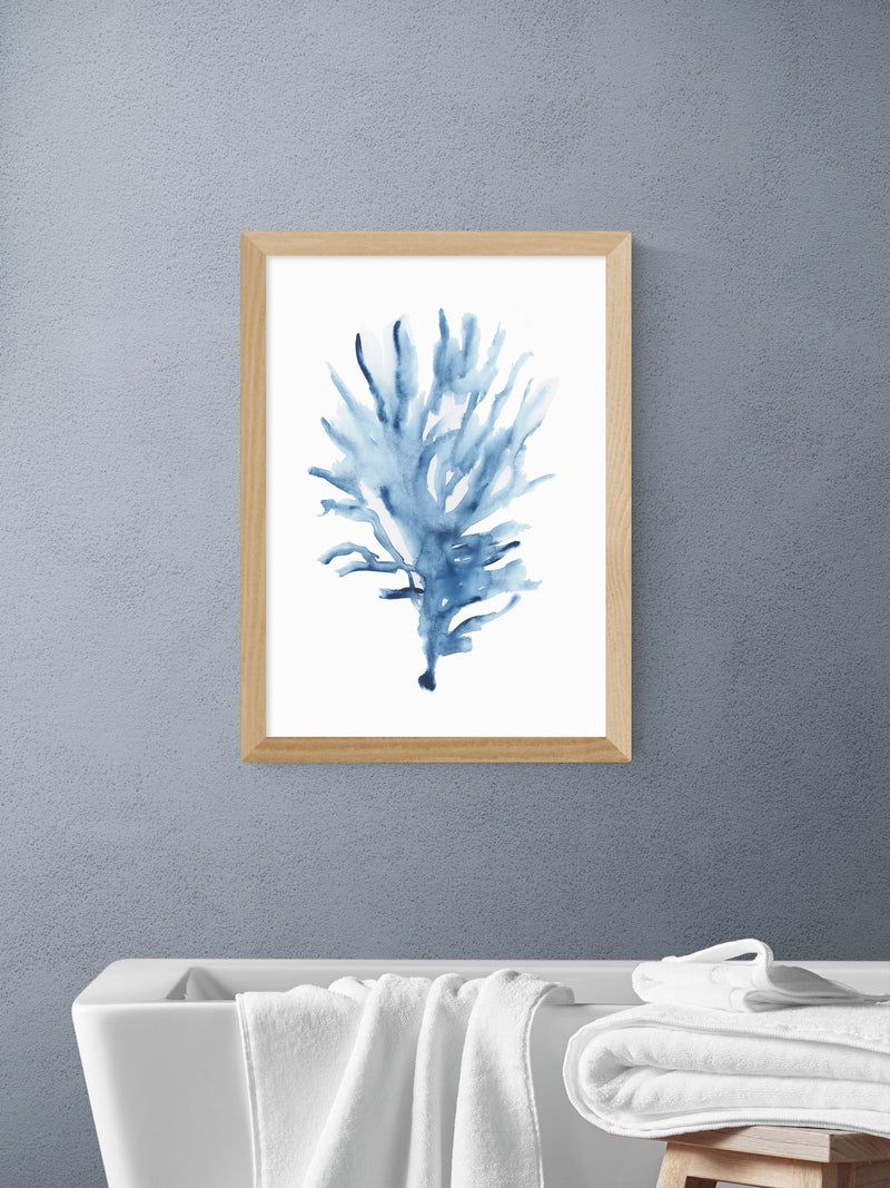 East End Prints Blue Seaweed wall art print by Cartissi - British product