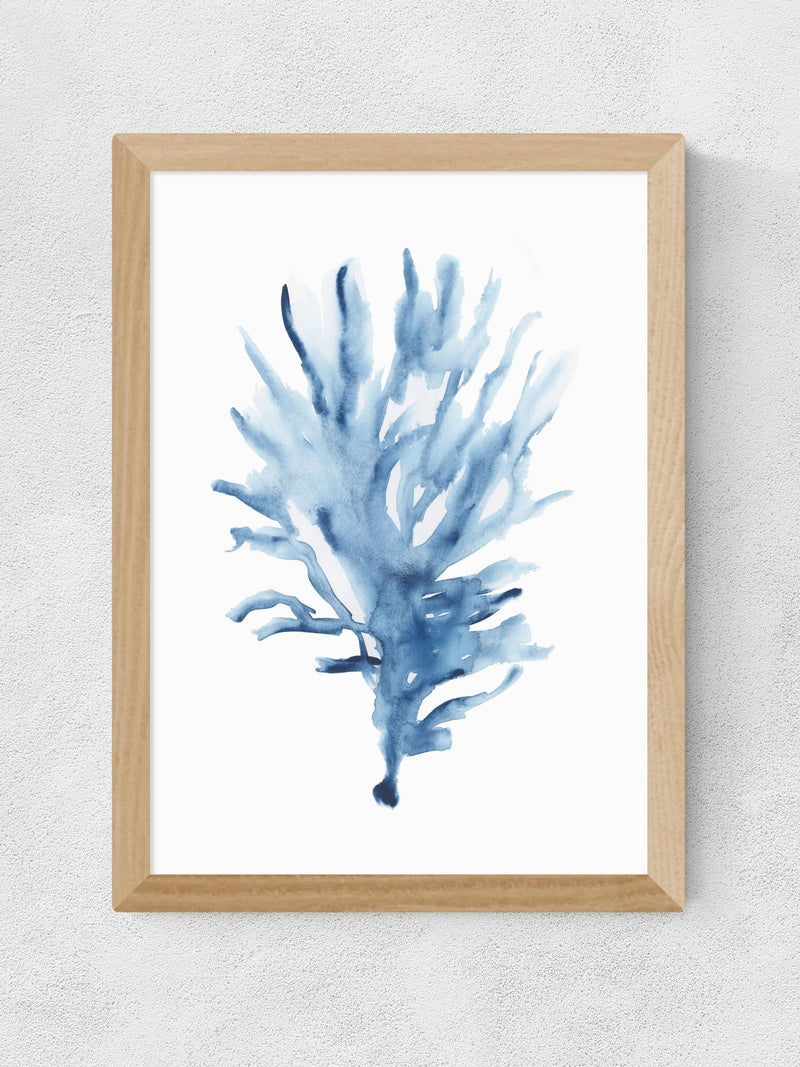 East End Prints Blue Seaweed wall art print by Cartissi - British product