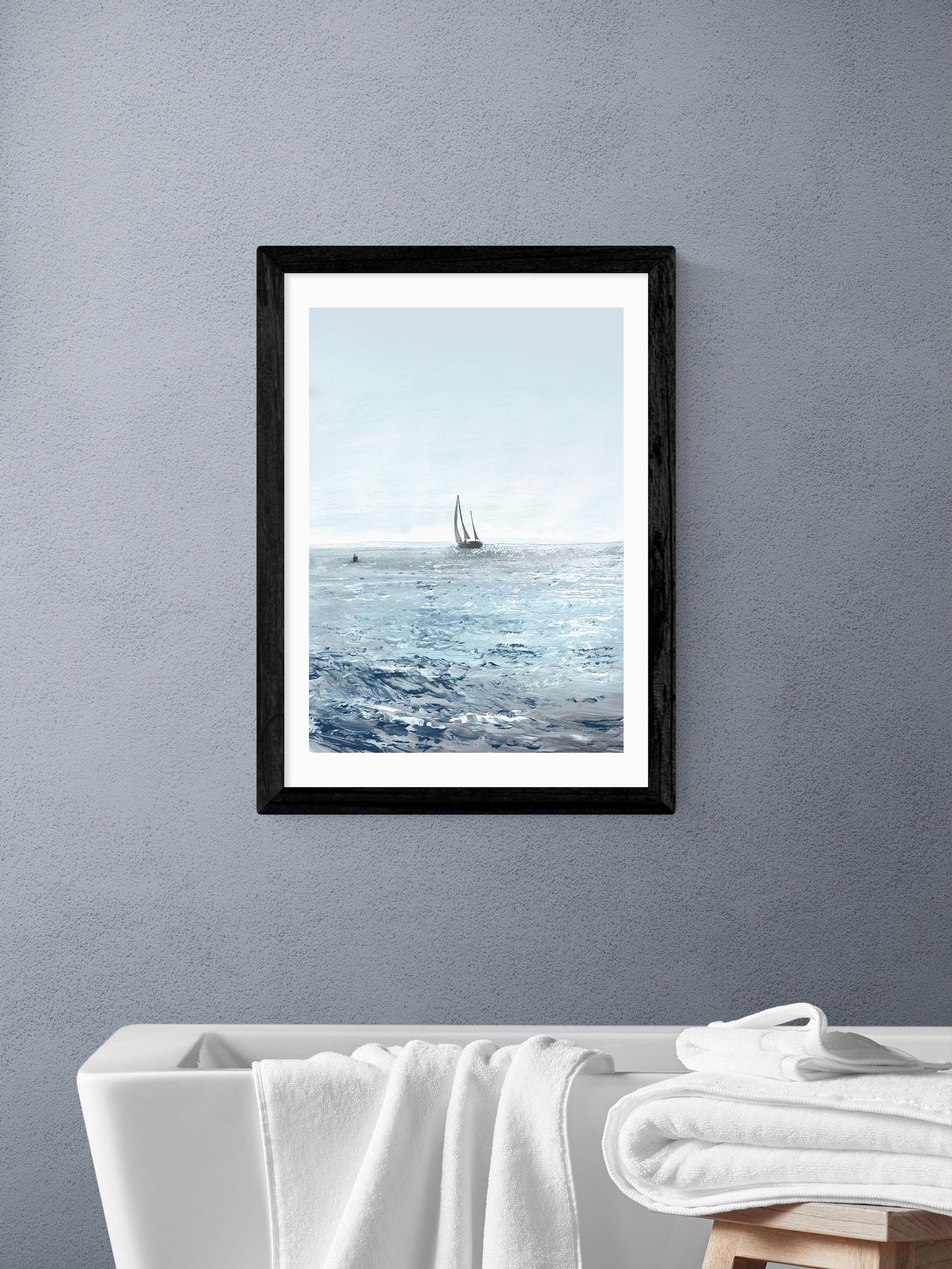 East End Prints Black Sunlight Bay Wall Art Print by Dan Hobday