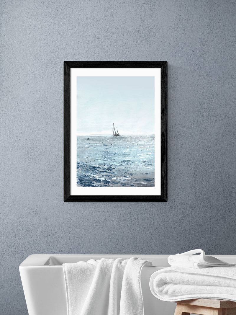 East End Prints Black Sunlight Bay Wall Art Print by Dan Hobday