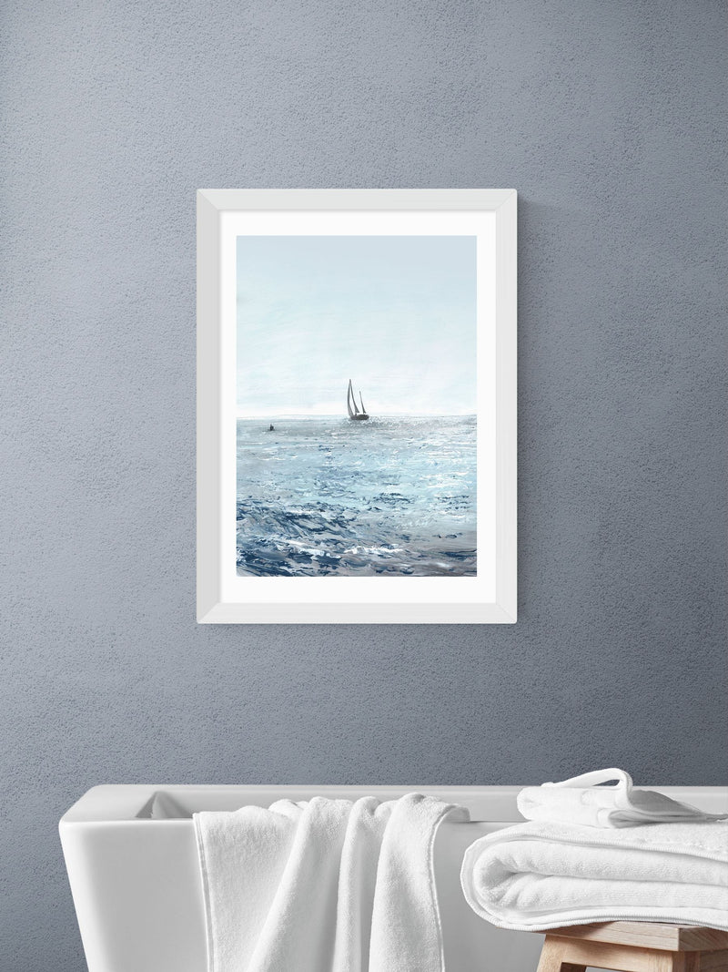 East End Prints White Sunlight Bay Wall Art Print by Dan Hobday