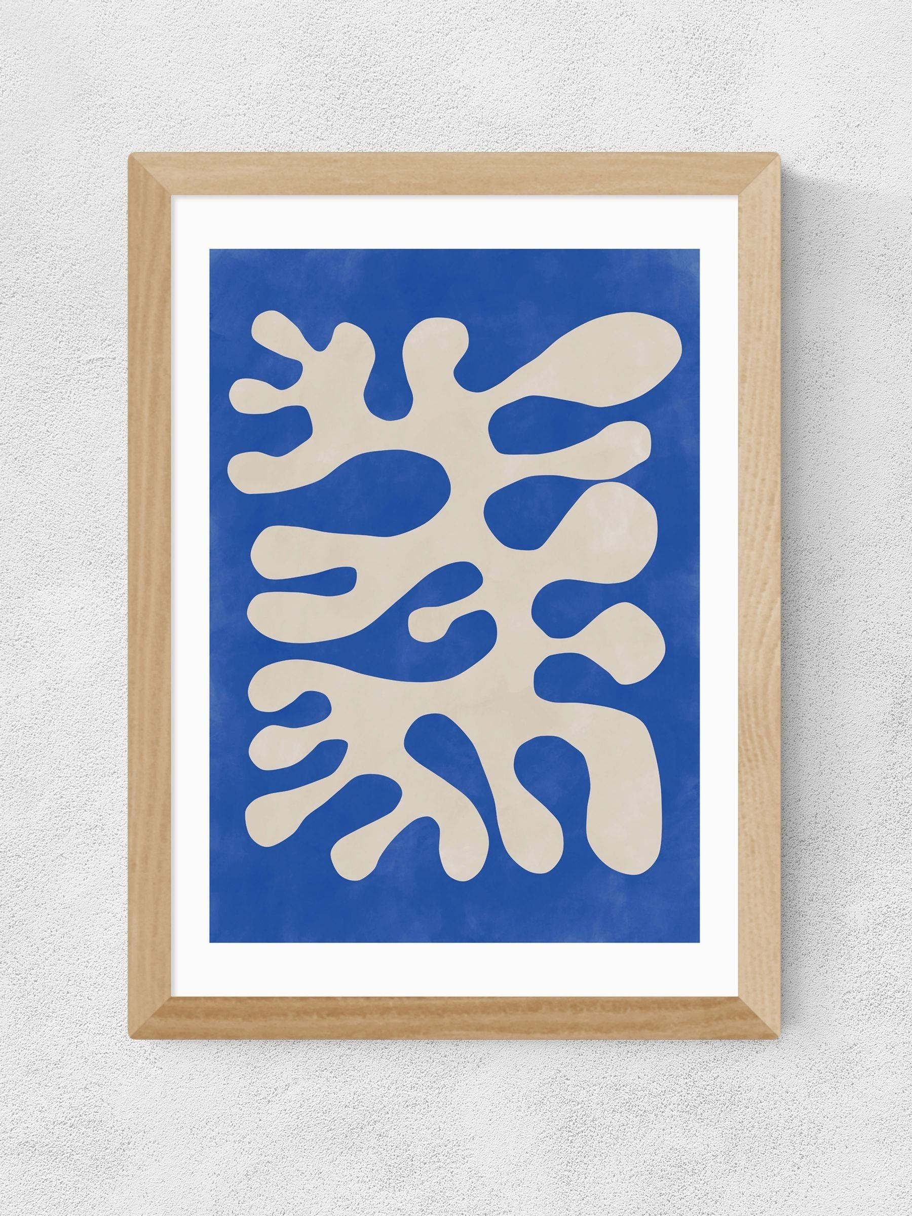 East End Prints Blue Shapes poster wall art (British brand)