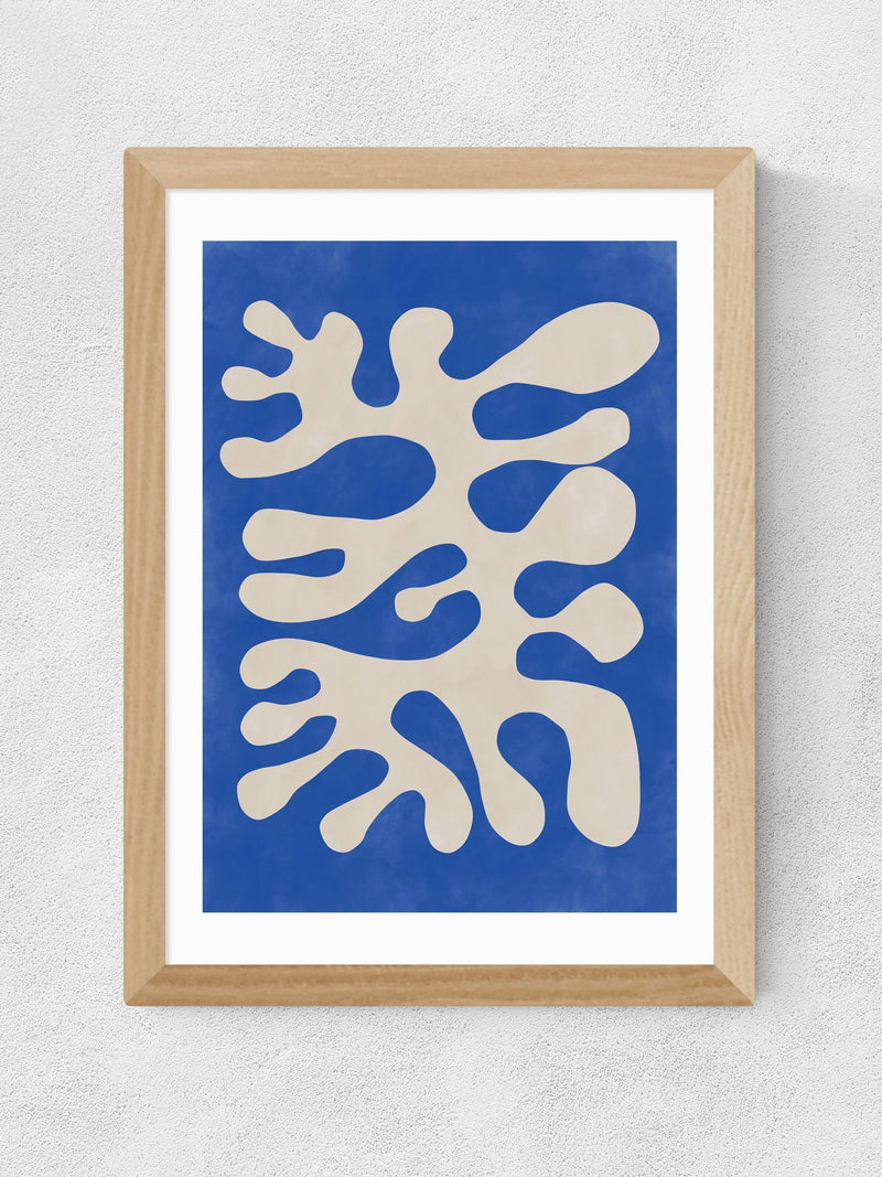 East End Prints Blue Shapes poster wall art (British brand)