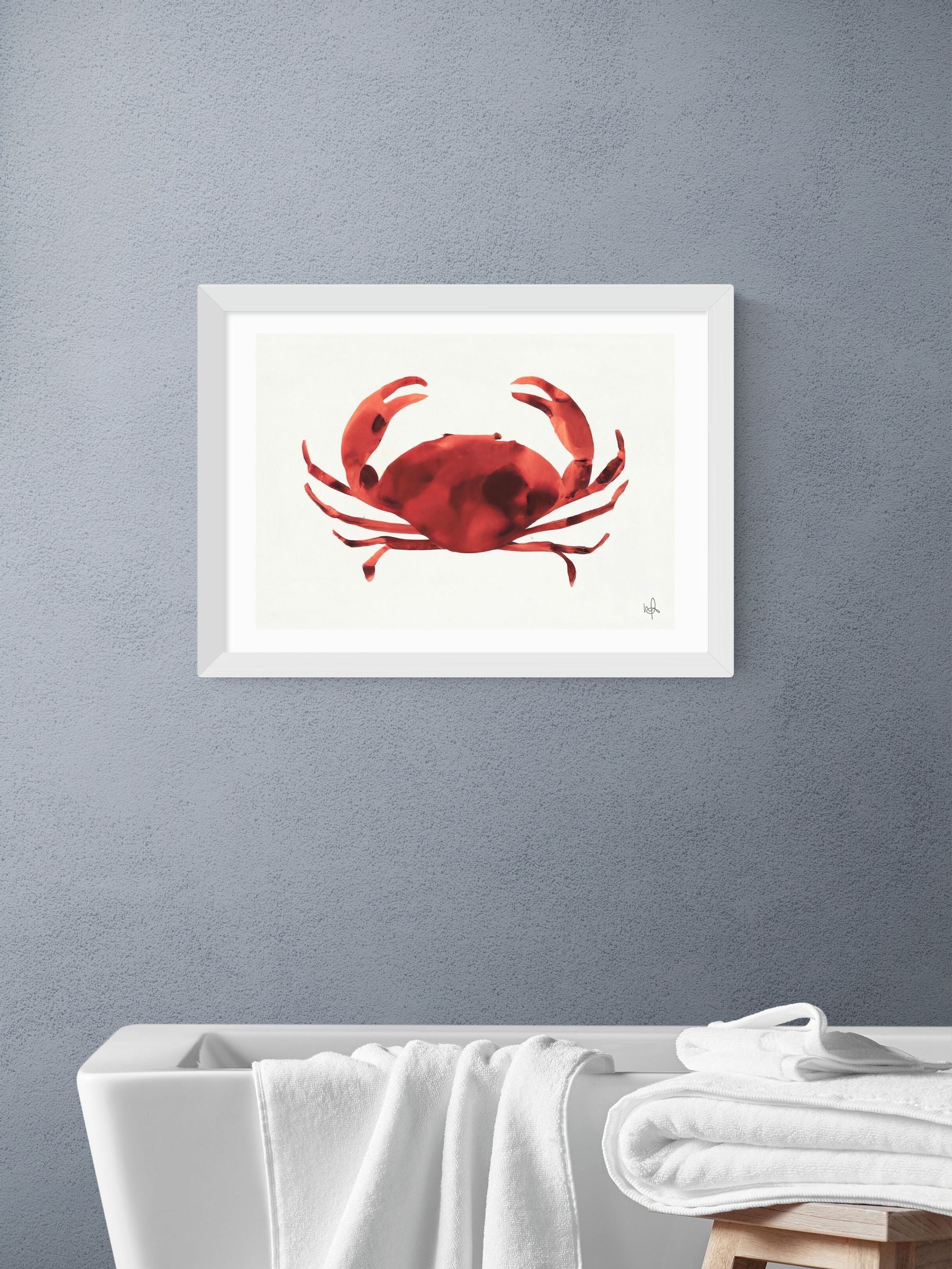 East End Prints White Crabs Tale Wall Art Print by Merel Takken