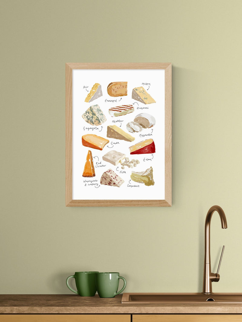 East End Prints Oak Cheese Variety Wall Art Print by Natalie Cass