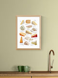 East End Prints Oak Cheese Variety Wall Art Print by Natalie Cass