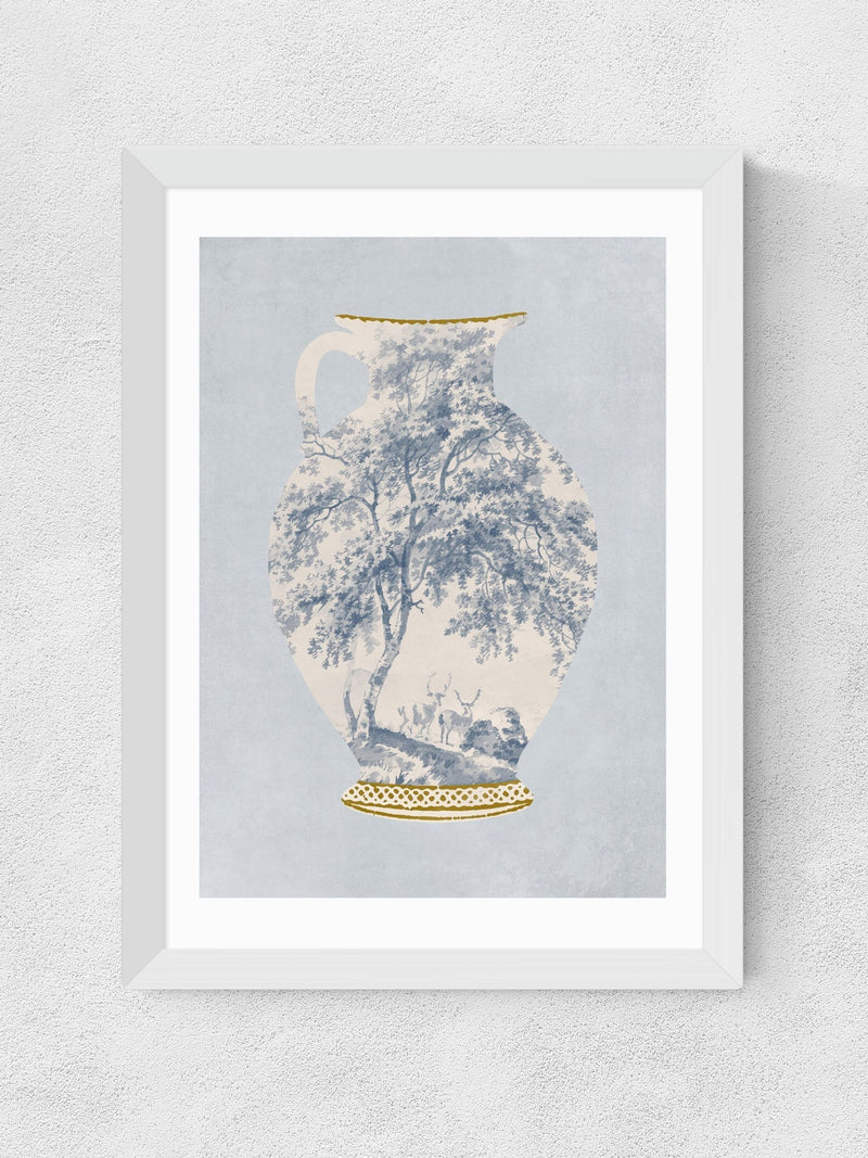 East End Prints White French Vase wall art print, imported from the UK