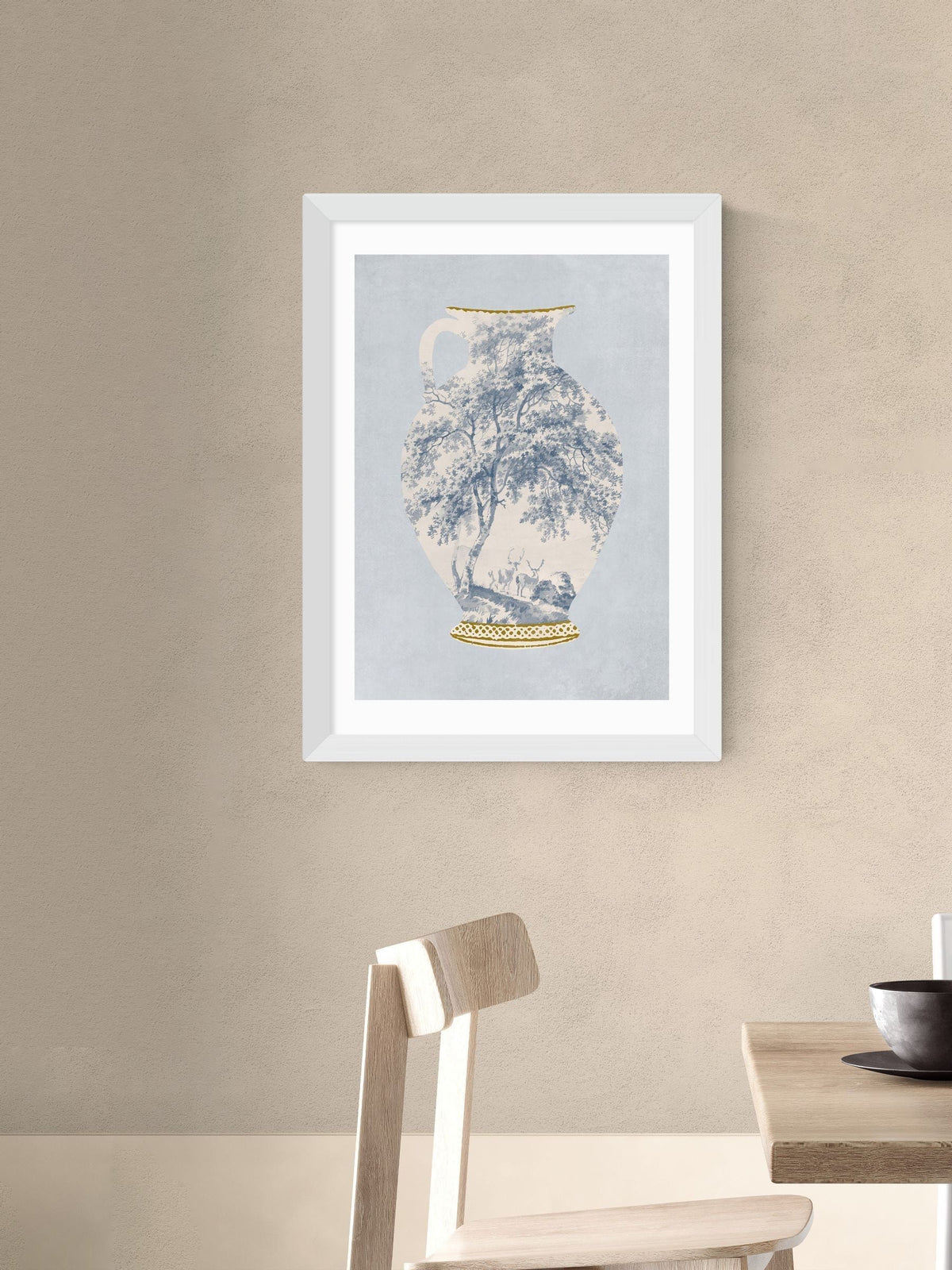 East End Prints White French Vase wall art print, imported from the UK