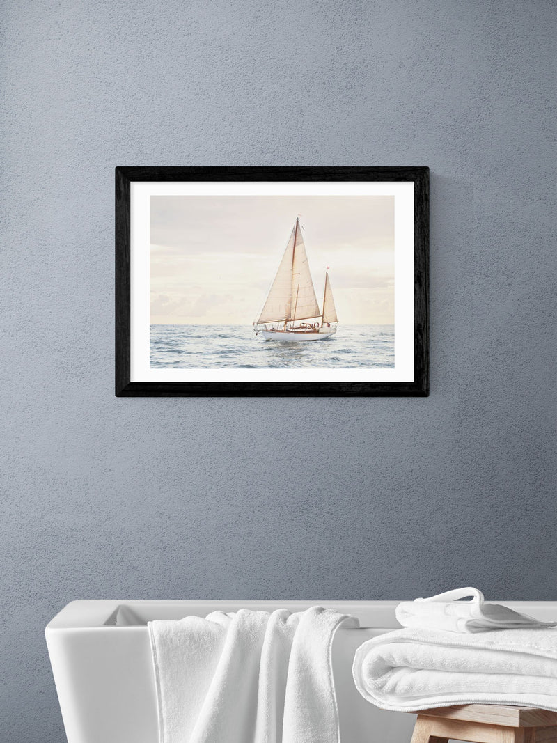 East End Prints Black Sailboat Wall Art Print by Sisi and Seb