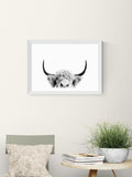 East End Prints White Peeking Cow Wall Art Print by Sisi and Seb