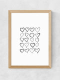 East End Prints love hearts wall art print, imported from the UK