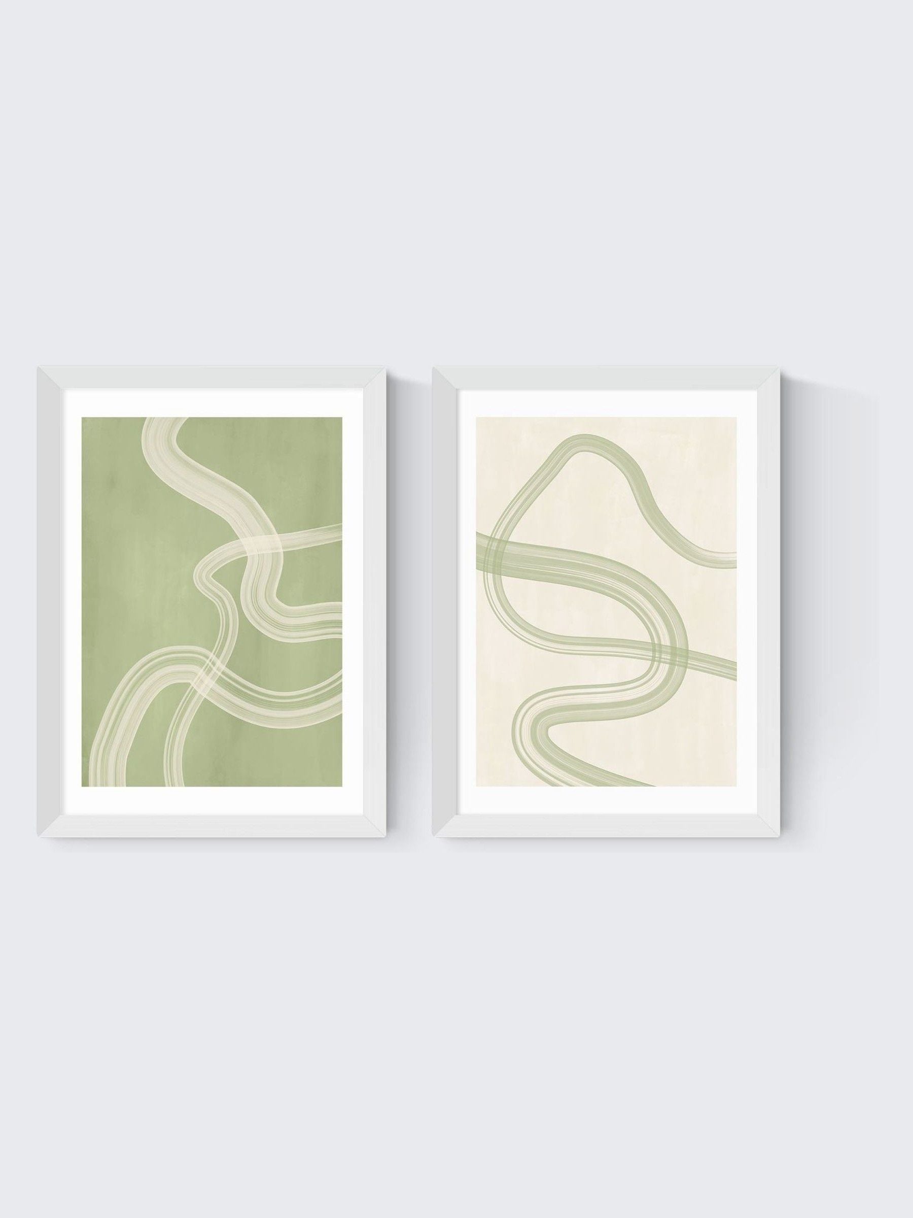 East End Prints White Flow diptych art prints (British brand)