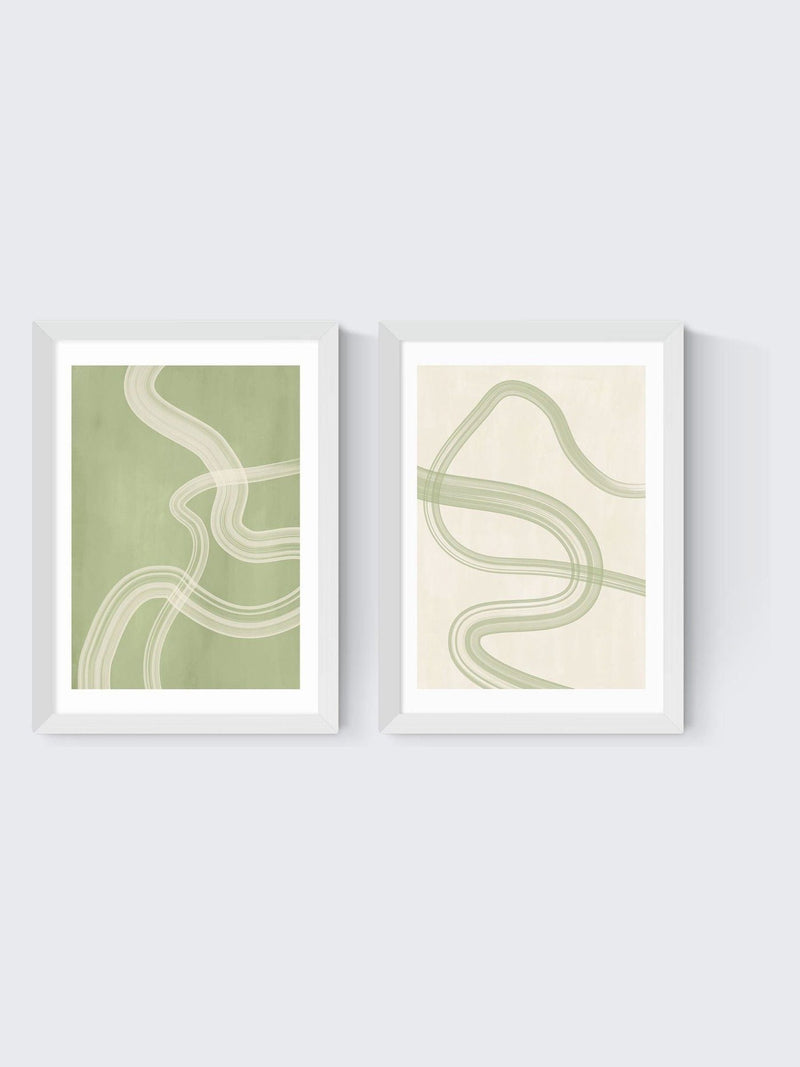 East End Prints White Flow diptych art prints (British brand)