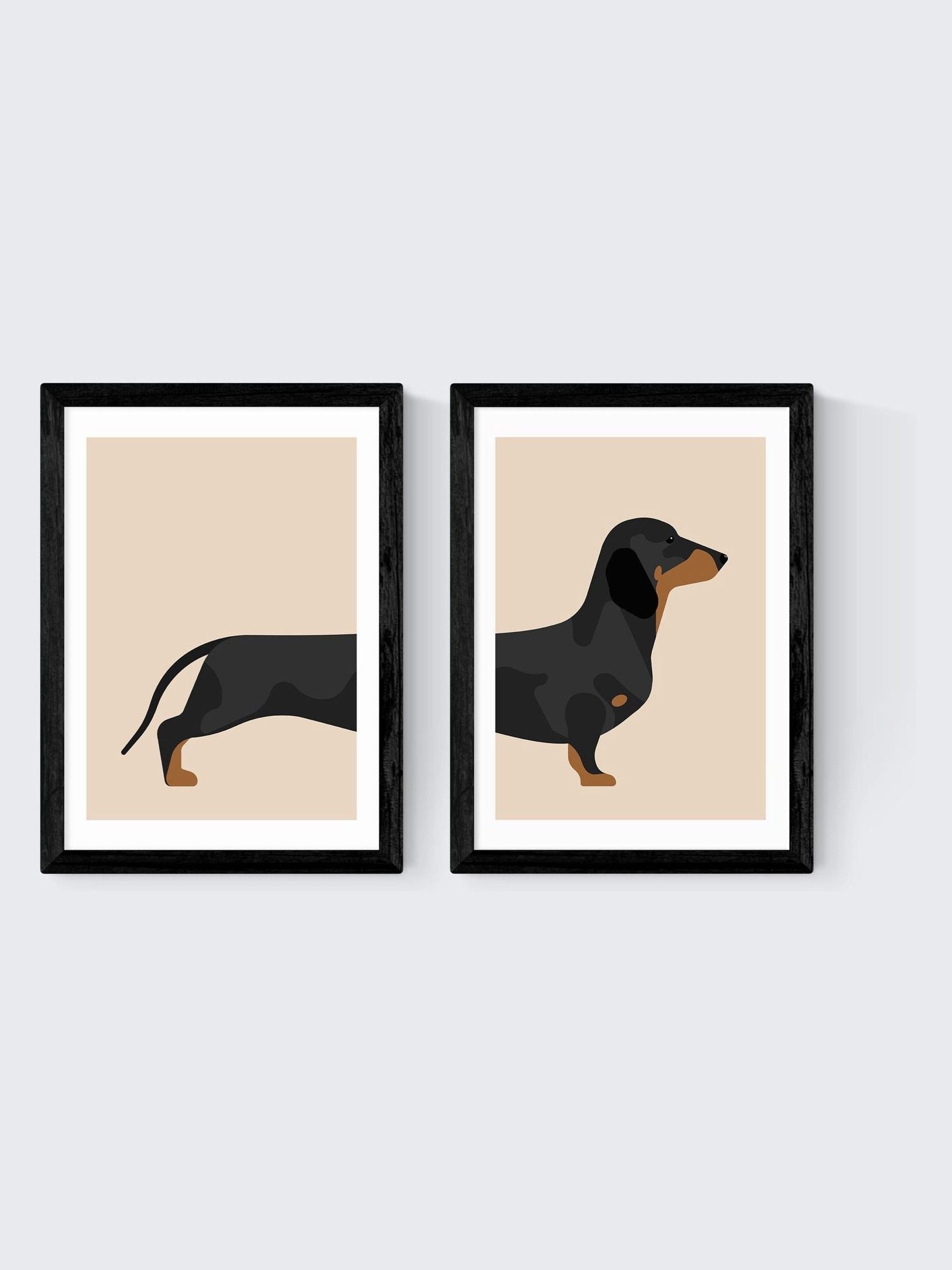 East End Prints Sausage Dog Art Print Set - British product