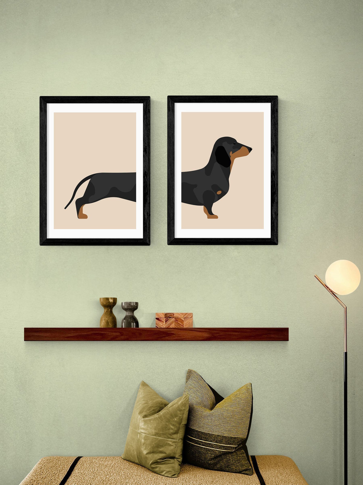 East End Prints Sausage Dog Art Print Set - British product