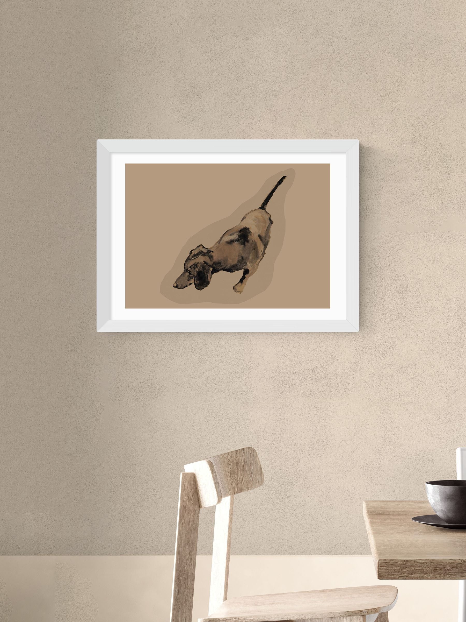 East End Prints brown sausage dog wall art print - British product