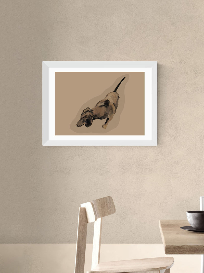 East End Prints brown sausage dog wall art print - British product