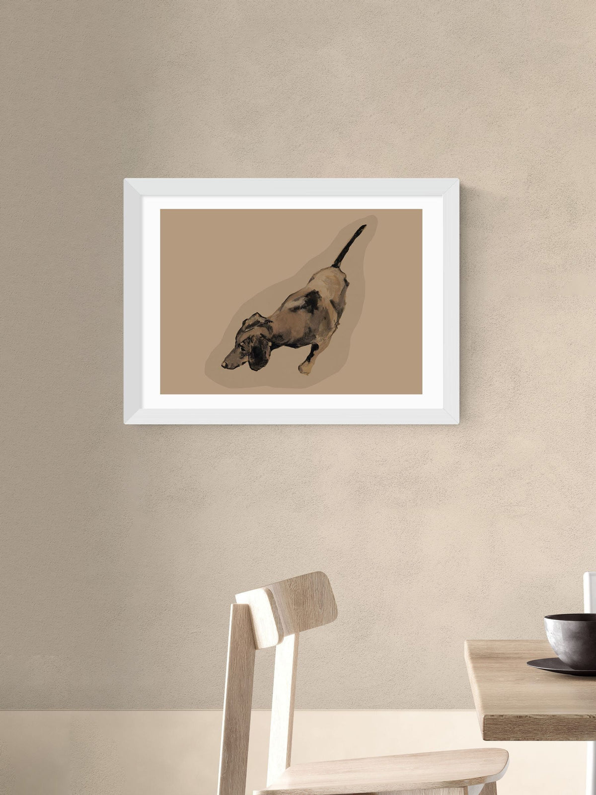 East End Prints brown sausage dog wall art print - British product