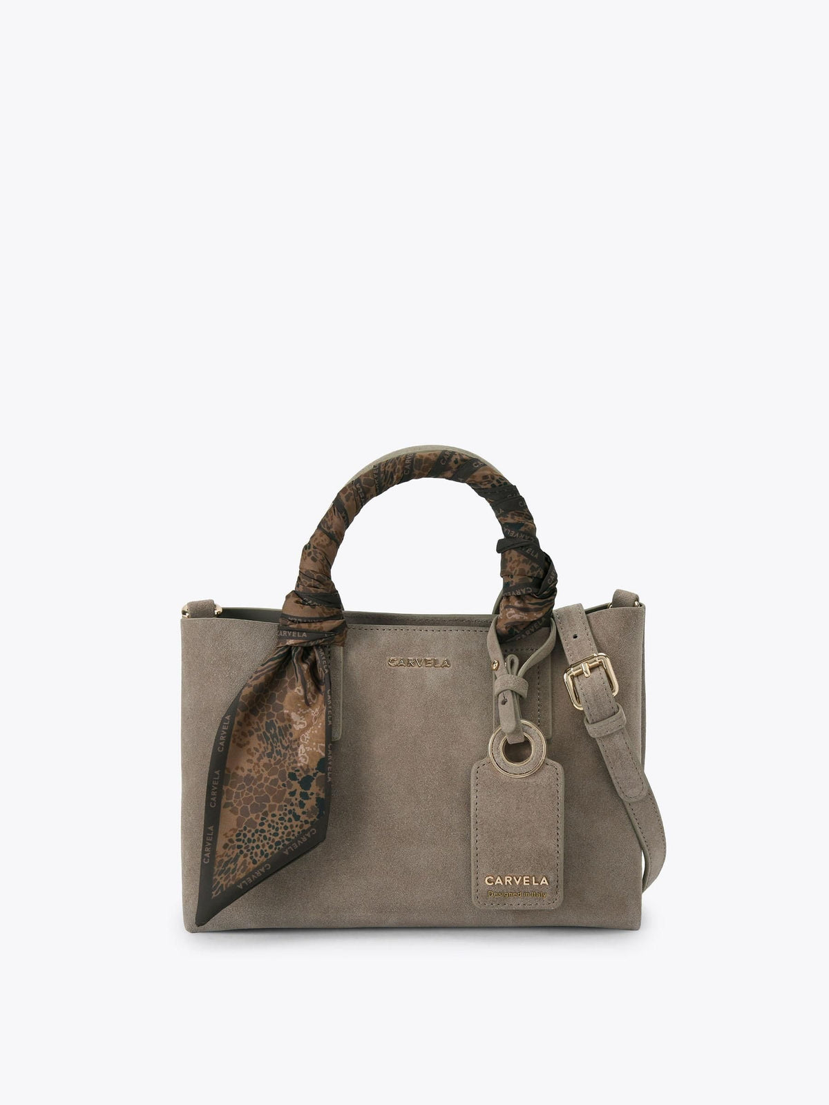 Carvela Nina mini tote bag in taupe suede (British brand)