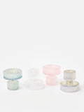 Oliver Bonas glass candle holders set of four, imported from the UK