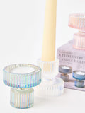 Oliver Bonas glass candle holders set of four, imported from the UK