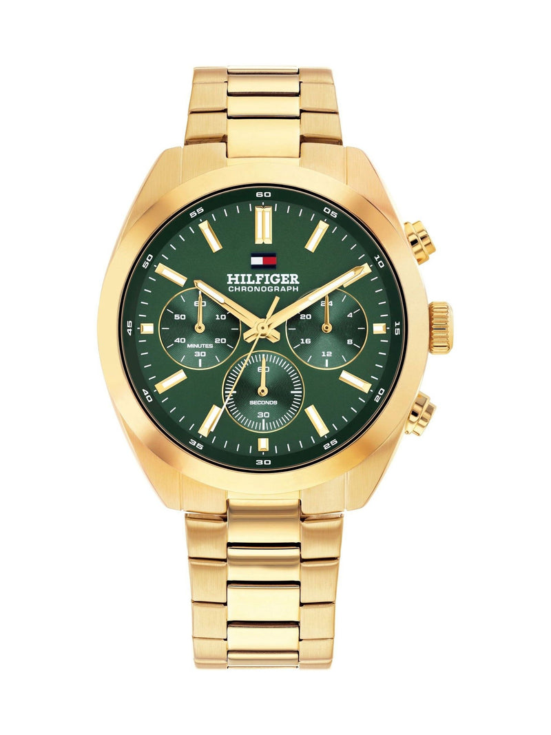 Tommy Hilfiger gold plated bracelet watch 44mm green dial - British product