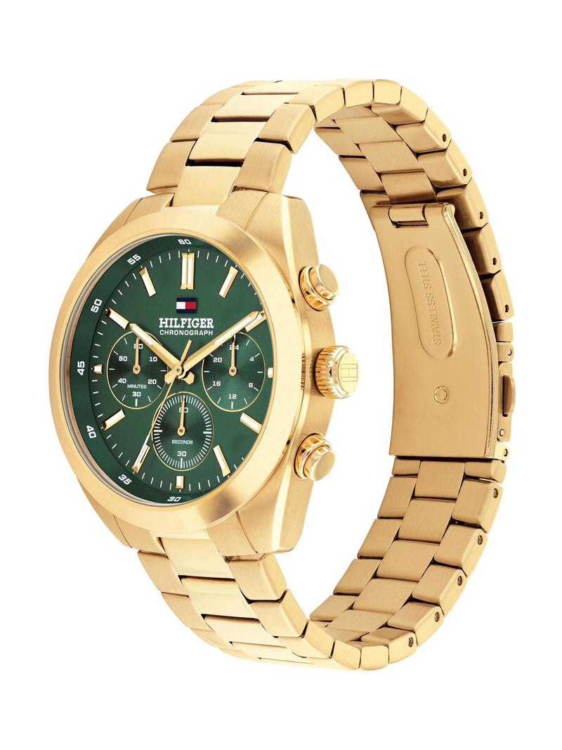 Tommy Hilfiger gold plated bracelet watch 44mm green dial - British product